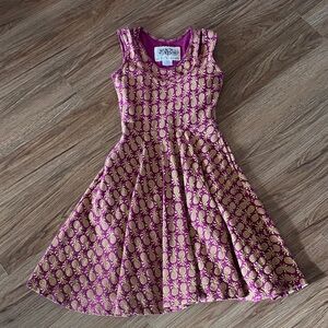 Effie’s Heart purple pineapple dress. size XS. Fit & Flare.